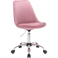 Happyment Chaise de bureau ergonomique Zizi - Sur roulettes - Réglable en hauteur - Pour adulte - Rose - Similicuir