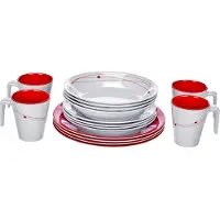 Brunner 0830160N.C8A, Rouge, Blanc, Mélamine, 4 personne(s), 4 évier(s), 4 pièce(s), 300 ml