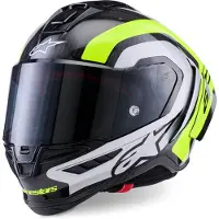 Alpinestars Casque intégral Supertech R10 Arius Noir / Argent / Jaune fluo M