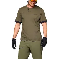 Norrøna - T-shirt de VTT léger et respirant - Fjora Equaliser T-Shirt M Olive Night Caviar Black pour Homme - Taille S - Noir