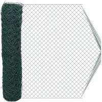 vidaXL , clôture en treillis métallique, acier, vert, dimensions : 2 x 20 mètres