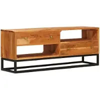 vidaXL Meuble TV Nature 110 x 30 x 44 cm Bois massif Acacia