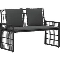 vidaXL Banc d'extérieur 2 places, 116 x 55 x 82 cm, en acier et résine tressée