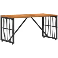 vidaXL Table d'extérieur noire 80 x 40 x 40 cm en acier et rotin synthétique