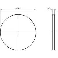 Hak Miroir rond dans cadre plastique ø 60cm, noir mat