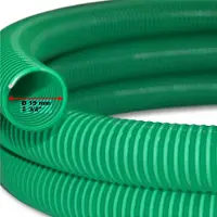 Wiltec Tuyau d'aspiration vert – 10 m / Ø 20 mm (3/4") – avec Spirale de renforcement – Tube à pression souple en PVC – pour Arrosage Irrigation Jardinage Évacuation Refoulement