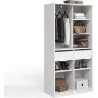 Livinity Armoire à vêtements Trento Blanc avec 2 tiroirs, Model 58967