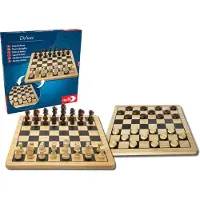 Noris Spiele Deluxe Holz - Échecs & Dames ; 606104577