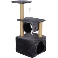 Springos Arbre à chat Maison pour chats 2 plates-formes Souris de jeu 92 cm