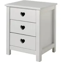 XL mobler Table de chevet Amori avec 3 tiroirs - blanc