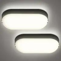 Karpal LED lampe d'extérieur 18W Applique murale d'extérieur 4000K blanc neutre IP54 étanche pour jardin terrasse garage couloir cave 2 pièces