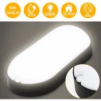 Peviasot Hengda LED lampe pour locaux humides lampe ovale lampe de salle de bain IP54 18W Buerolamp lampe de cave