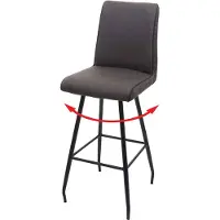 Mendler Tabouret de bar HWC-H72, tabouret de comptoir, repose-pieds tissu/textile en acier gris-brun