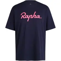 Rapha Cotton Large Logo Short Sleeve T-shirt Bleu S Homme