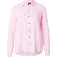 Vero Moda Chemisier 'VMBUMPY' rose clair / blanc
