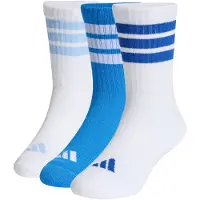 Adidas Chaussettes 'Kids 3-Stripes Cushioned Crew 3 Pair Pack' bleu / bleu clair / bleu foncé / blanc