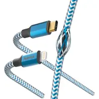 Hama Câble de charge rapide/données Reflective USB-C vers Lightning 1,5m bleu
