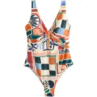 Next Maillot de bain crème / bleu marine / émeraude / orange