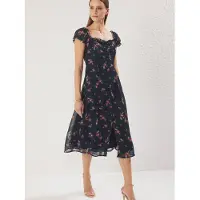 Trendyol Robe bleu foncé / vert / framboise / blanc