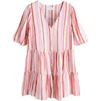 Next Robe-chemise marron châtaigne / rose / blanc