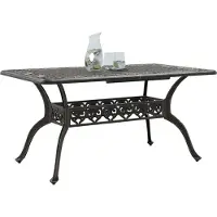vidaXL Table de jardin Bronzes 150x90x72 cm Fonte d'aluminium