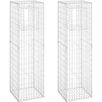Syfax Poteaux à panier de gabion 2 pcs 50x50x180 cm Fer