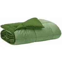 vidaXL Couette toutes saisons rembourrée verte 200 x 200 cm microfibre