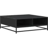 vidaXL Table basse noire 80x80x30 cm Bois composite et métal