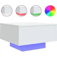 vidaXL Table basse avec lampes LED blanc 55x55x31 cm