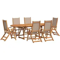 vidaXL Ensemble de jardin 7 pièces en acacia massif et textilène