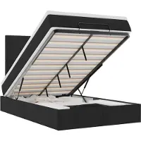 vidaXL Ottoman-lit avec matelas noir 120x190 cm Tissu