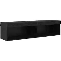 vidaXL : Ensemble de 2 meubles TV, couleur noire, imitation chêne, en panneaux de particules