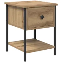 vidaXL Table de chevet avec tiroir Chêne artisanal 34 x 35,5 x 45 cm