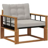 vidaXL Ensemble de canapés d'extérieur en bois d'acacia massif et textilène naturel