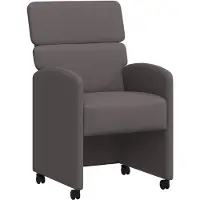 vidaXL : 2 chaises de salle à manger avec roulettes, revêtues en similicuir, couleur grise