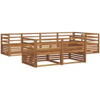 vidaXL Ensemble de salon de jardin 7 pièces en bois d'acacia massif, finition naturelle