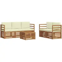 Syfax Ensembles de canapés avec coussin 6 pcs Naturel et Crème