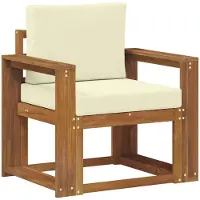 vidaXL Canapé d'extérieur en bois d'acacia massif et polyester naturel