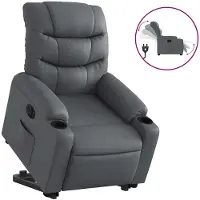 vidaXL Fauteuil relax releveur électrique gris similicuir