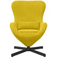 vidaXL Fauteuil œuf Jaune 63 x 73 x 90 cm Velours