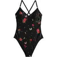 Rockett St George Maillot de bain vert / orange foncé / rouge / noir