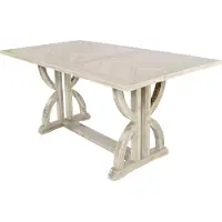 FURNLUX Table de salle à manger Avola Beige 198cm / Couleur principale : Beige / Dimensions : 198 x 77 x 107 cm