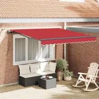 Prolenta Maison Exclusive - Store rétractable, couleur rouge, 300 x 250 cm, en polyester