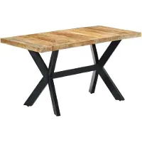 Syfax Table à manger 140x70x75 cm Bois de manguier massif brut