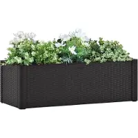 Prolenta Maison Exclusive - Potager surélevé avec système d'arrosage automatique, anthracite, 100 x 43 x 33 cm
