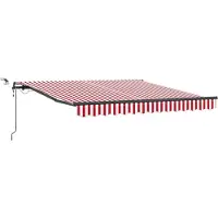 Syfax Auvent rétractable Rouge et Blanc 300 x 250 cm Polyester