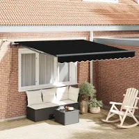 Prolenta Maison Exclusive - Tringle à stores rétractable, noire, 300 x 250 cm, en polyester
