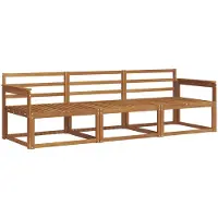 vidaXL - Ensemble de salon de jardin composé de 3 pièces, en bois d'acacia massif, finition naturelle