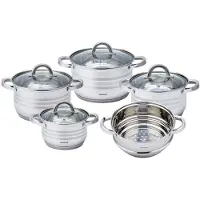 Klausberg Ensemble de Casseroles KB-7695 en Acier Inoxydable 9 Pièces