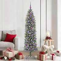 Prolenta Maison Exclusive - Sapin de Noël artificiel élancé, vert et blanc, 180 cm